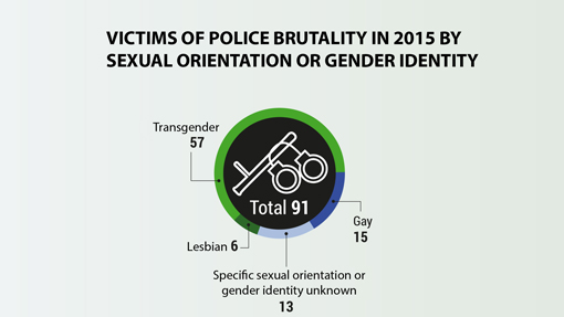Víctims of police brutality in 2015 by sexual orientation or gender identity