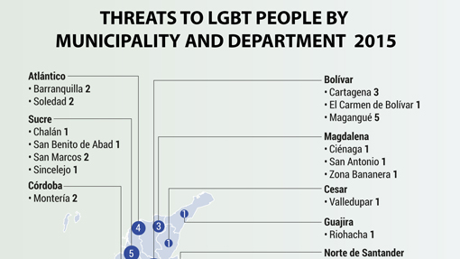Threats to LGBT people by municipality and department 2015